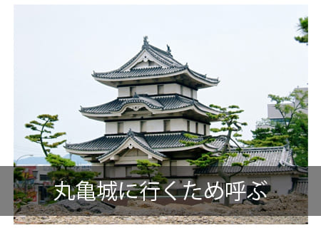 丸亀城に呼ぶビザ